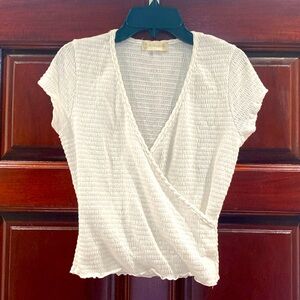 Altar’d state white wrap shirt, small